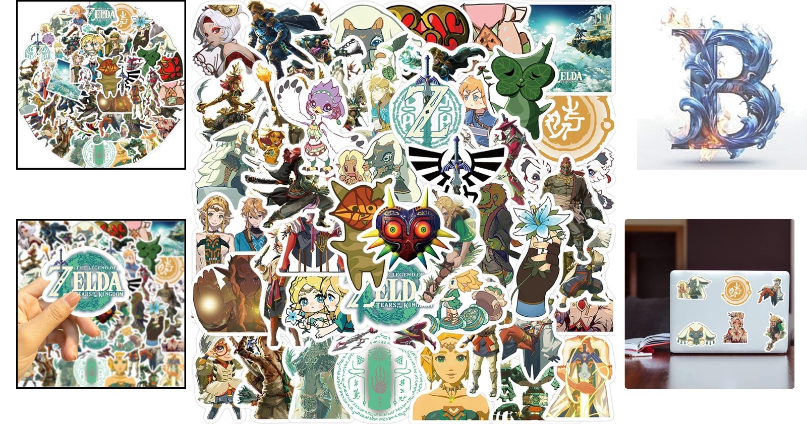 Collectible 50pcs Zelda Vinyl Decals for Personalizing Laptops, Guitars & Bikes