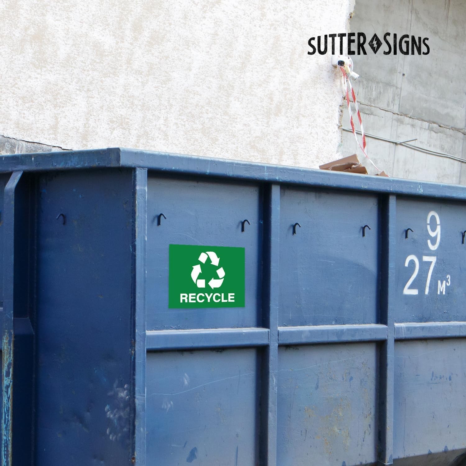 Trash and Recycle – sticker decals / home and office container / various sizes!