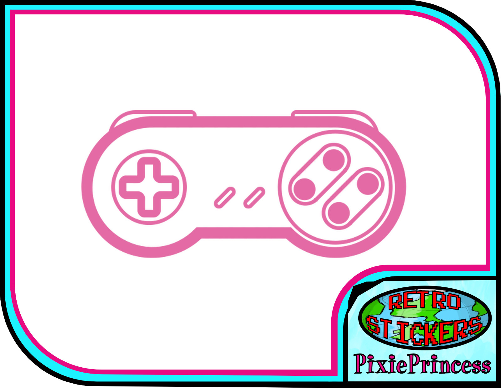 Nintendo Super SNES Controller D Vinyl Sticker Car Truck Gamer Window Wall Game