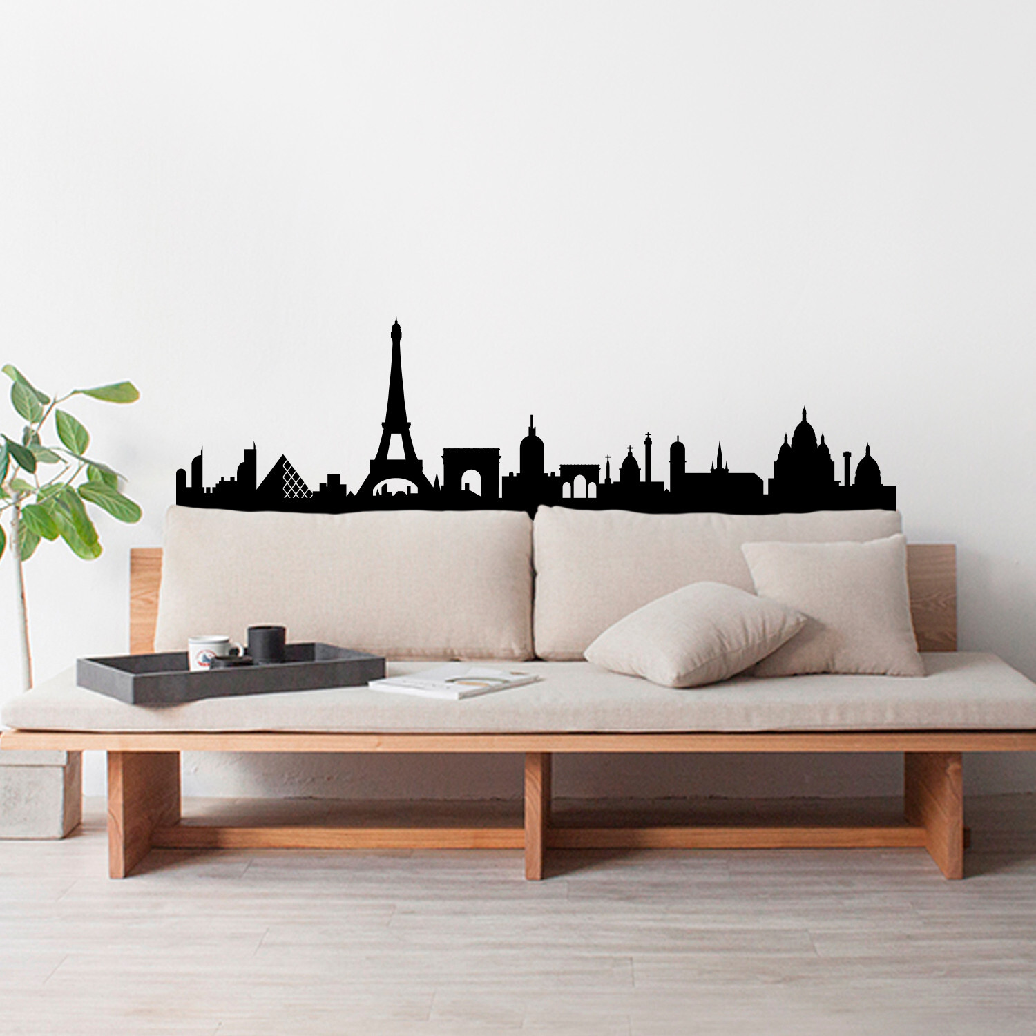 Vinyl Wall Art Decal – Paris Skyline – 20" x 70" – Modern France Decor