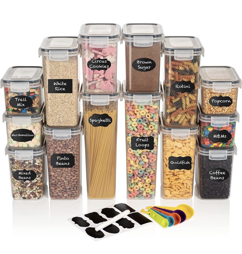 14-Piece Airtight Food Storage Containers Kitchen Organization Set For Pantry