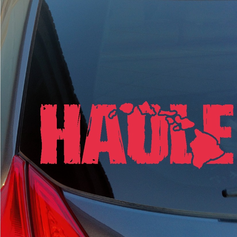 Distressed Haole Hawaiian Islands sticker decal wood tiki newcomer white western