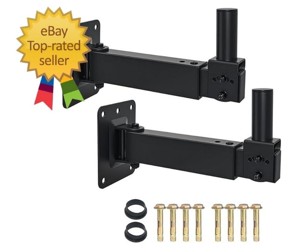 Heavy Duty Speaker Wall Mount,Adjustable Tilt & Swivel Wall Mount Brackets for P