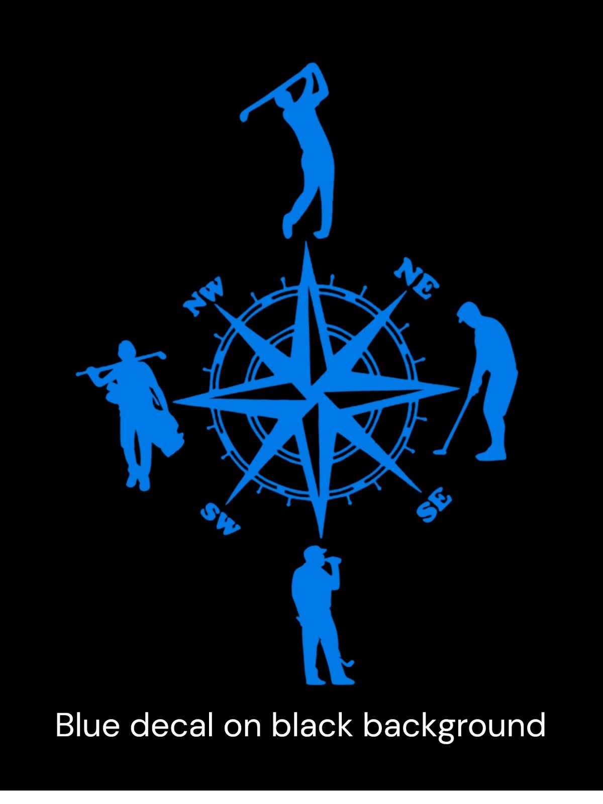 compass golfing Decal for car Windows Laptops most Smooth Surfaces