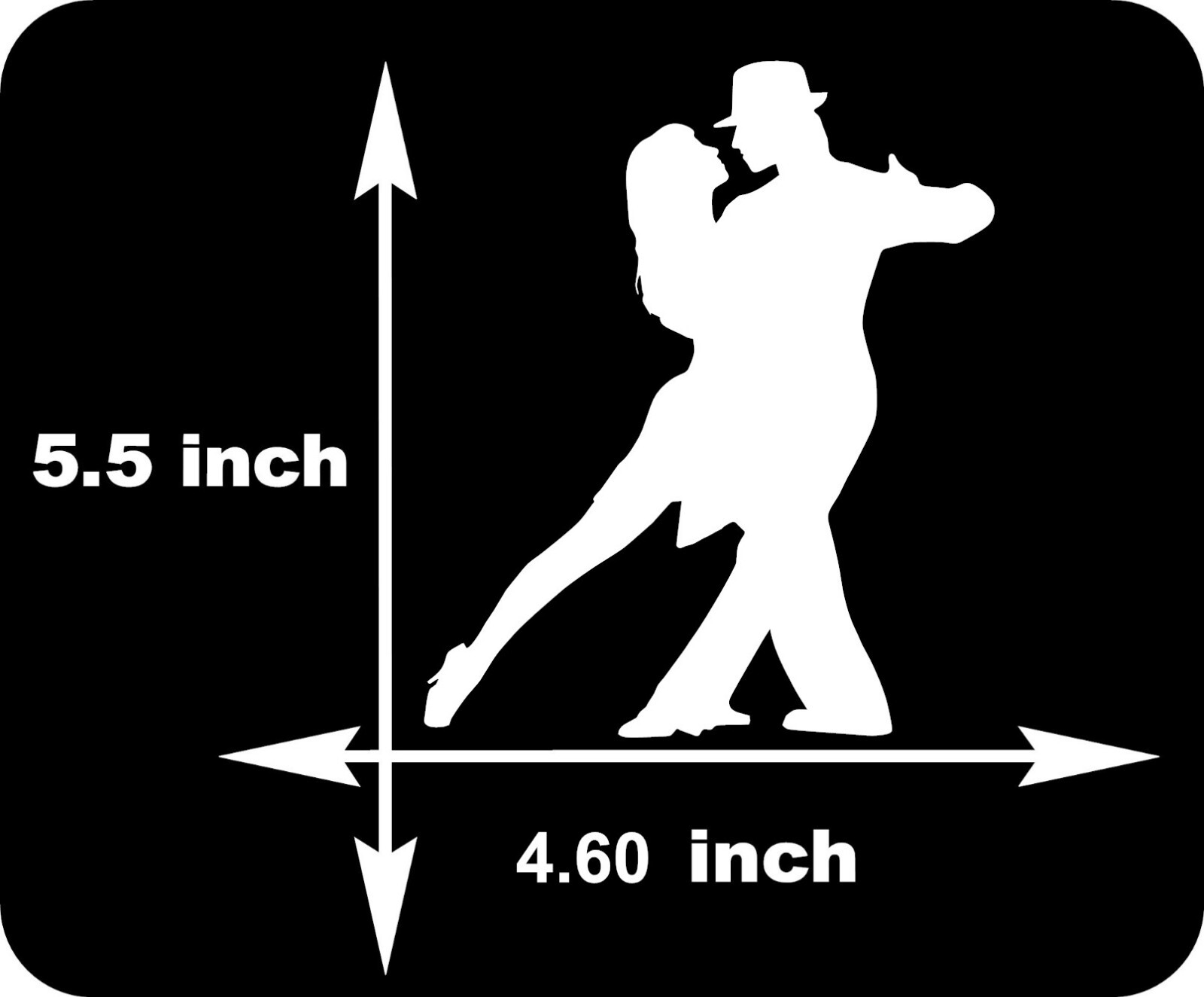 Latin Dance Pair Woman On Left Vinyl Decal Sticker 5.5" x 4.6" many color