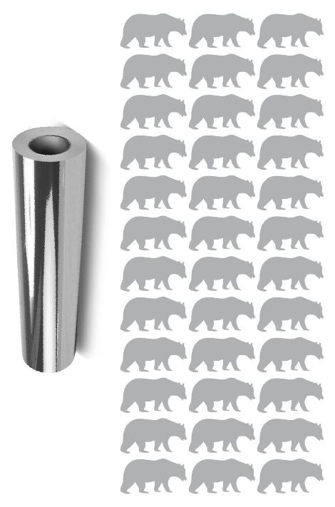 Bear Stickers Sticker Chrome Silver 1-1/4" DC16