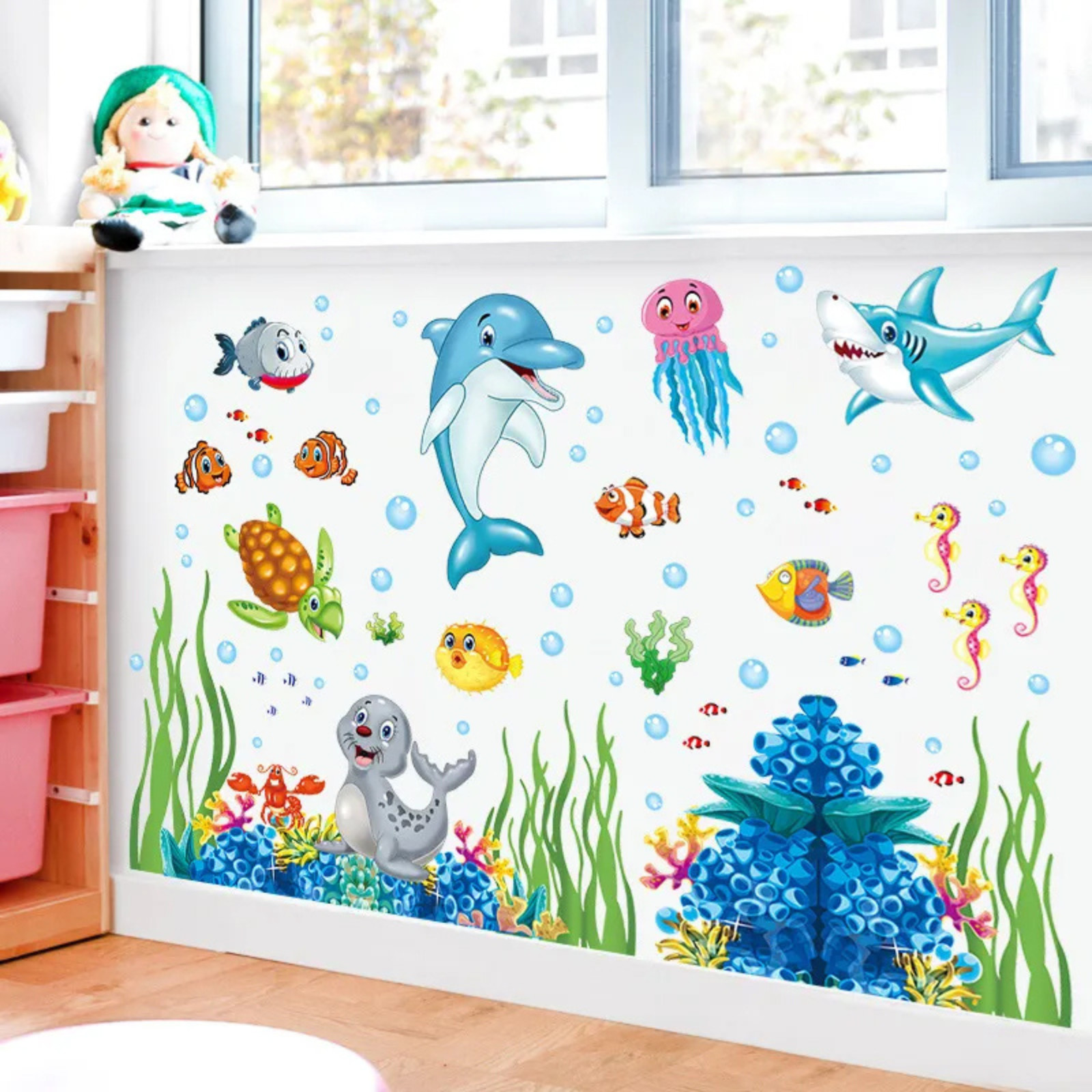 Nursery Aquarium ocean deep water sea For Kids Room Home Decoration Cartoon baby