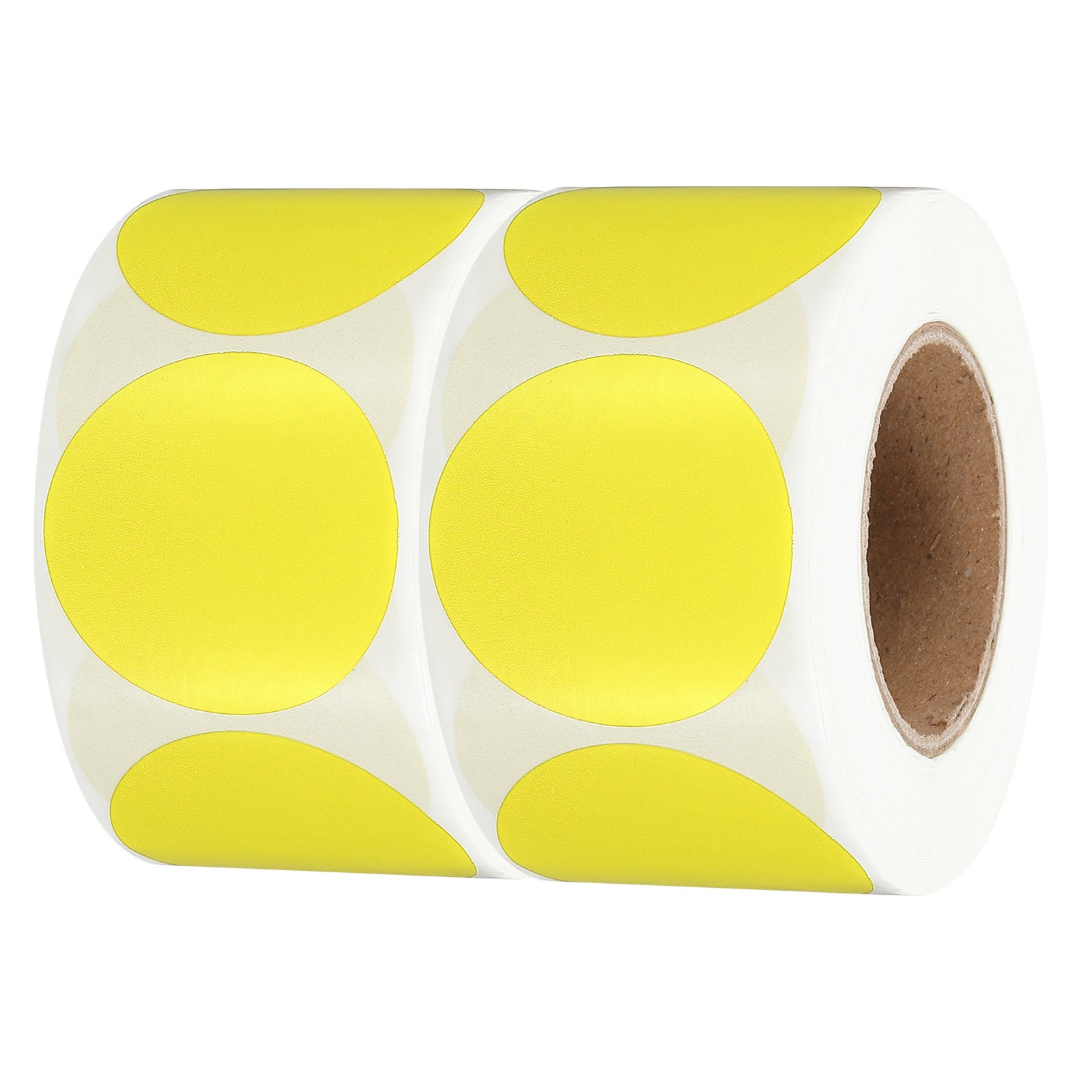 1.5 Inch Round Thermal Label Stickers, Yellow (2Rolls/Total 1000Pcs)
