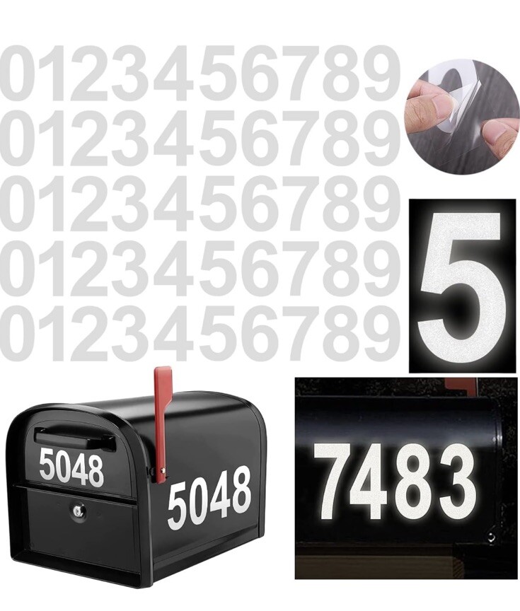 Single 3" Reflective Mailbox Number Sticker Decal Die Cut Vinyl Waterproof – “1”
