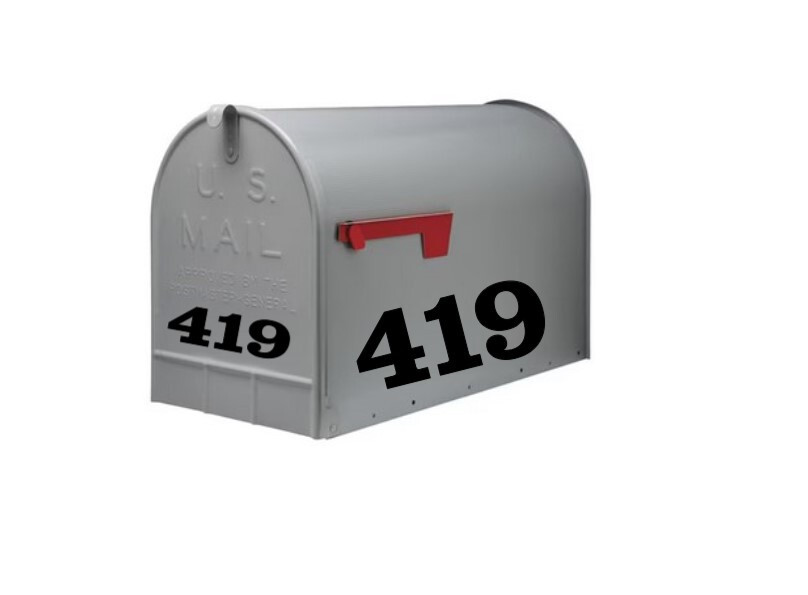 SET OF 3 Custom Mailbox Numbers Vinyl Decals Stickers House Street Address