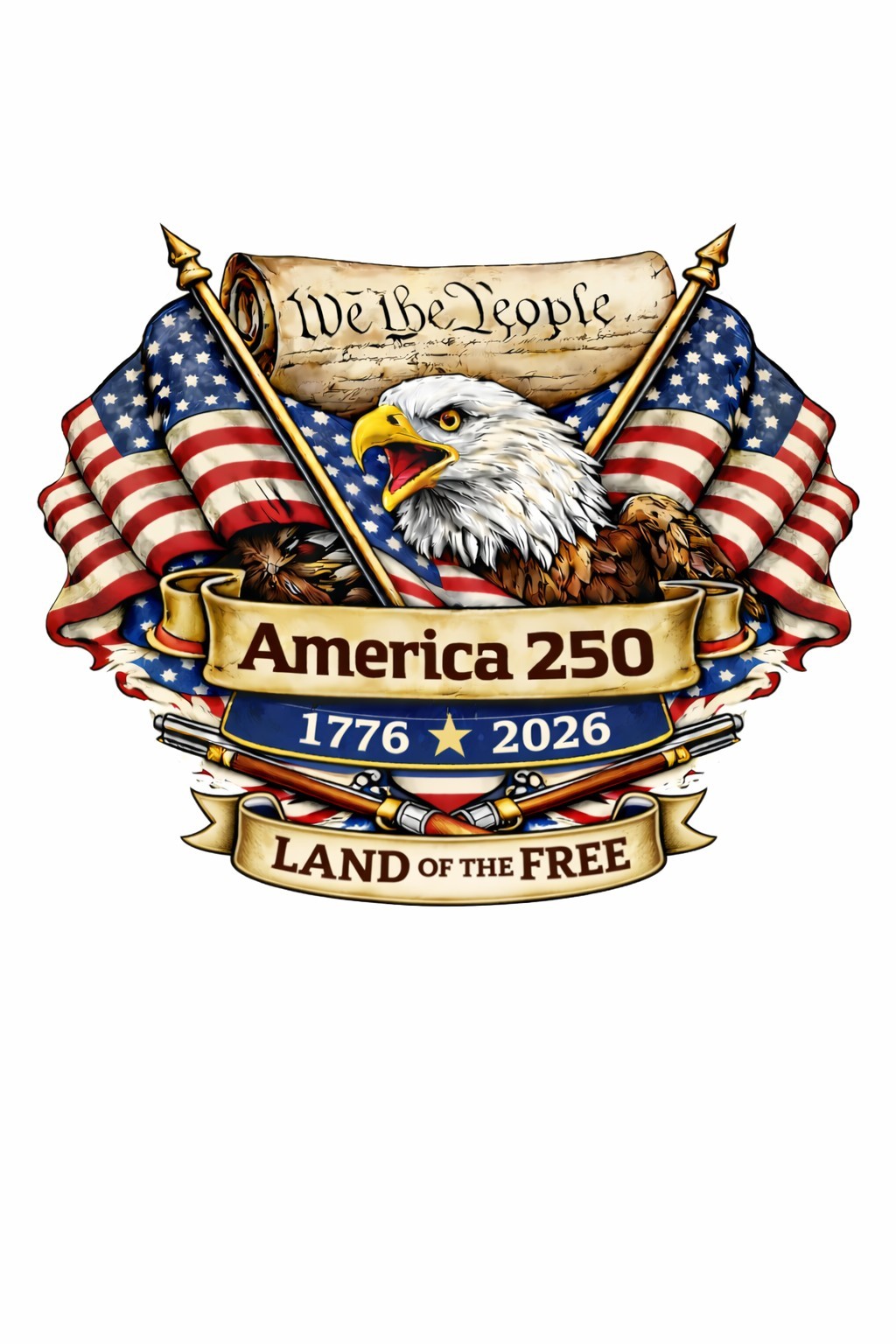 America 250 Adhesive Sticker | 1776–2026 Patriotic Decal | America’s 250 Years