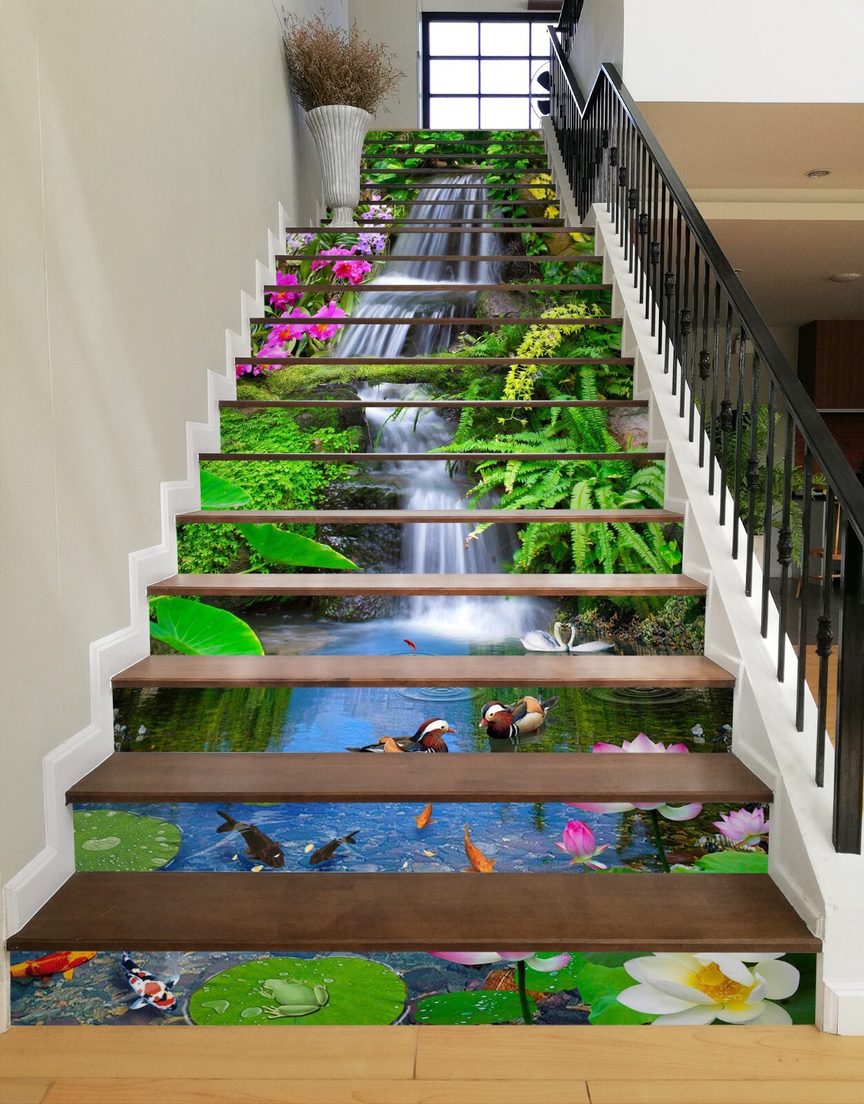 3D Mandarin Duck 451 Stair Risers Decoration Photo Mural Vinyl Decal Wallpaper
