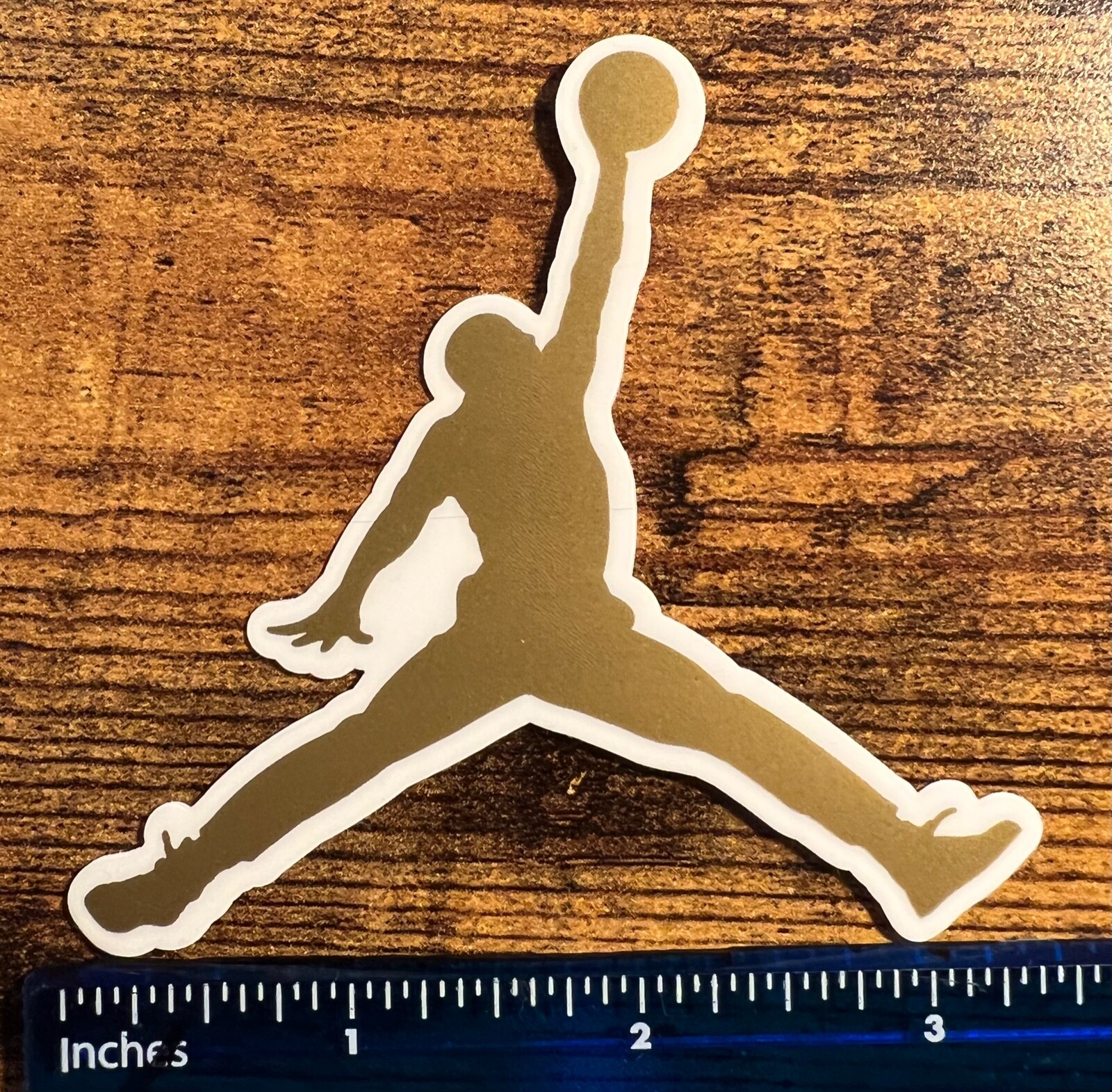 Authentic Air Jordan Jumpman Sticker (3.5" x 3.5") Nike Gold Flight Logo