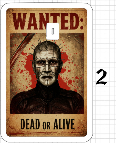 Wanted Poster Pinhead Credit Debit ATM Card Skin Sticker Halloween Horror Hell