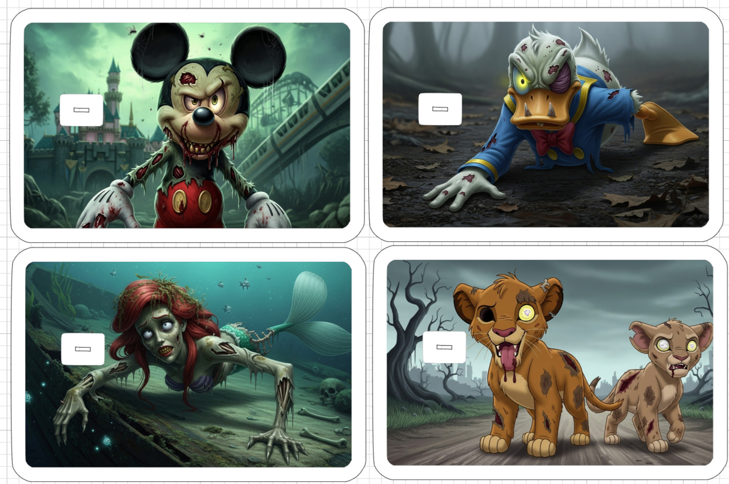 Disney Zombie Demon ATM DEBIT CREDIT CARD Skin Sticker Princess Mickey Halloween