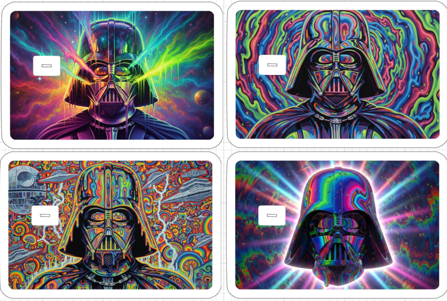 Acid Trip Darth Vader ATM Debit Credit Sticker Skin 420 Star Wars Jedi Sith US