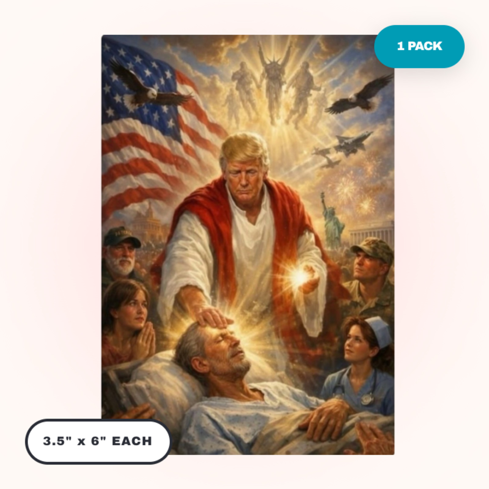 Trump as Jesus 3" Sticker, 1 pc Trump Depicting Himself as Son of God Decal