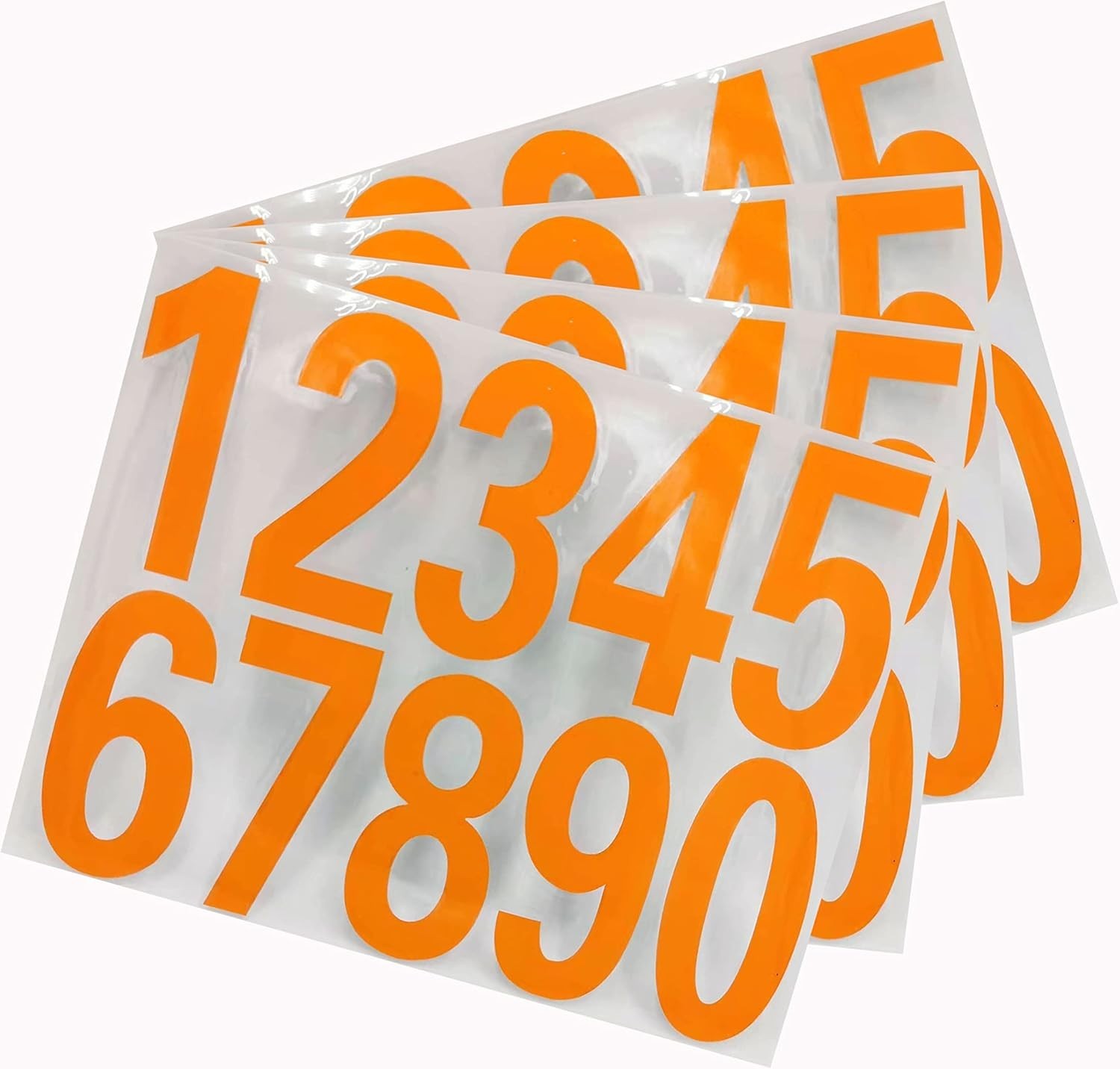 Mailbox Numbers Reflective Stickers for Outside,4 Sets(0-9) 4 Inch Orange Vinyl