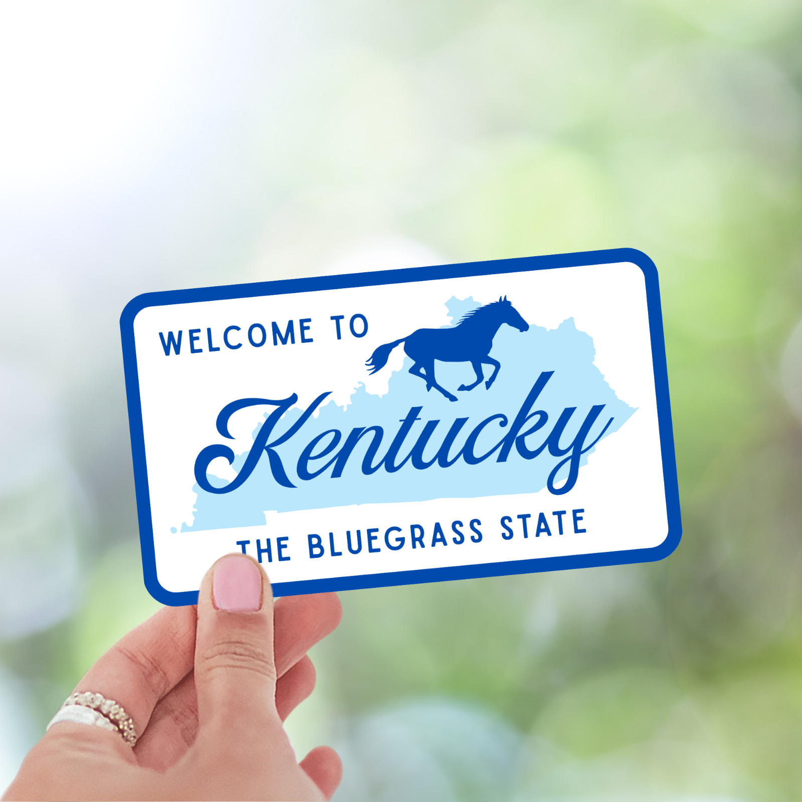 Welcome to Kentucky Sticker The Bluegrass State Vinyl Decal Waterproof Travel