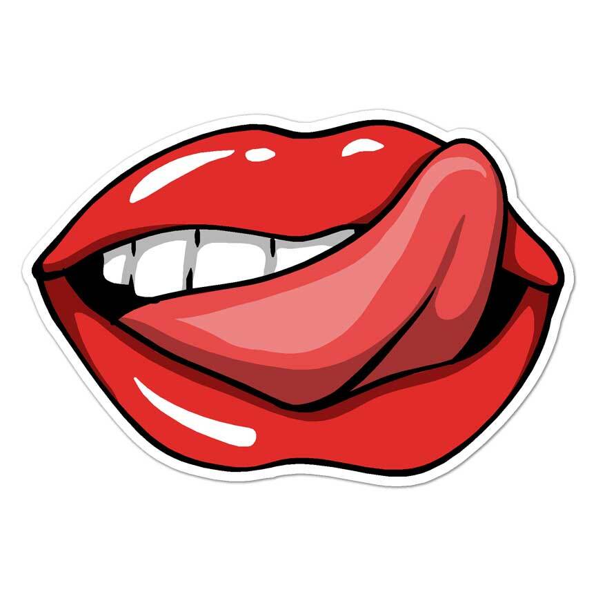 Lick Lips Tongue, Vinyl Decal Sticker, Indoor Outdoor, 3 Sizes, #7608