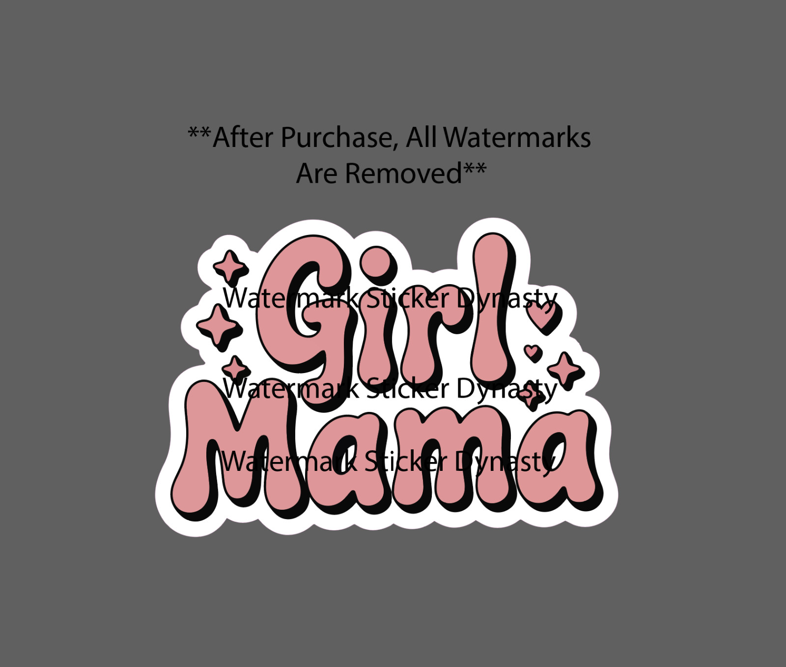 Girl Mama Sticker Waterproof Decal Mother Pink Hearts Stars Life Love Gift NEW