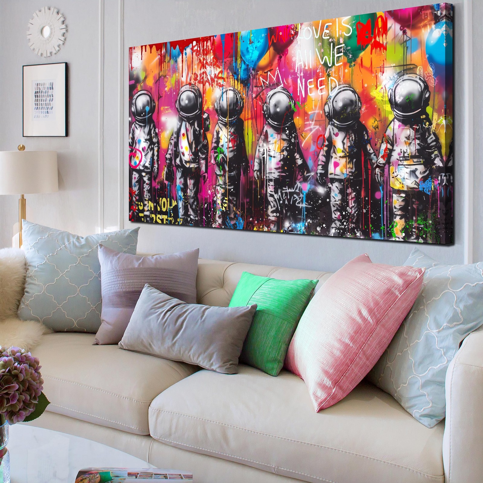 Astronaut Wall-Art – Big Graffiti Art Wall Decor – Space Posters Wall Decor f…