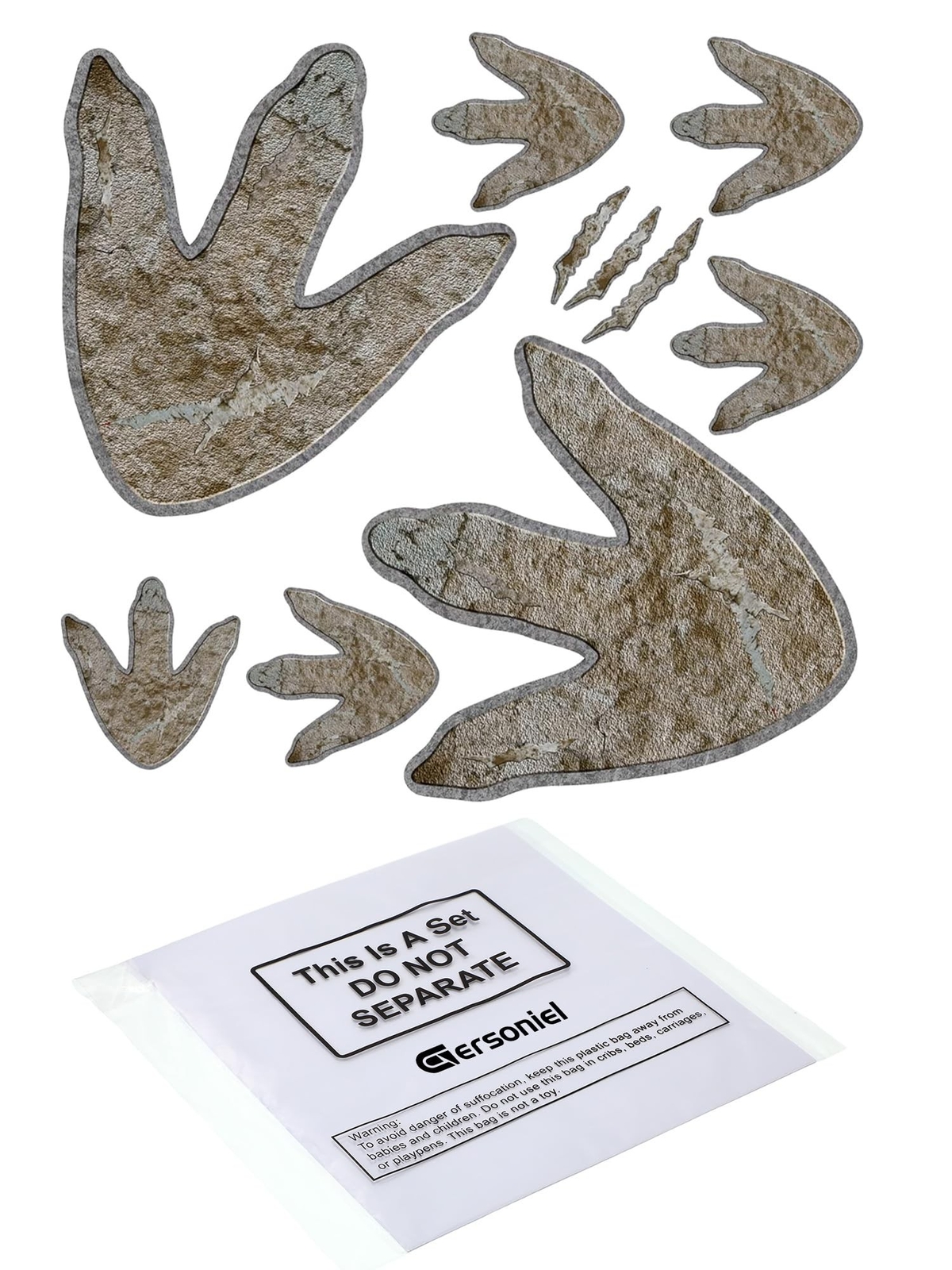 64 Pieces Dinosaur Decor Dinosaur Footprints Floor Decals Peel and Stick Dino…