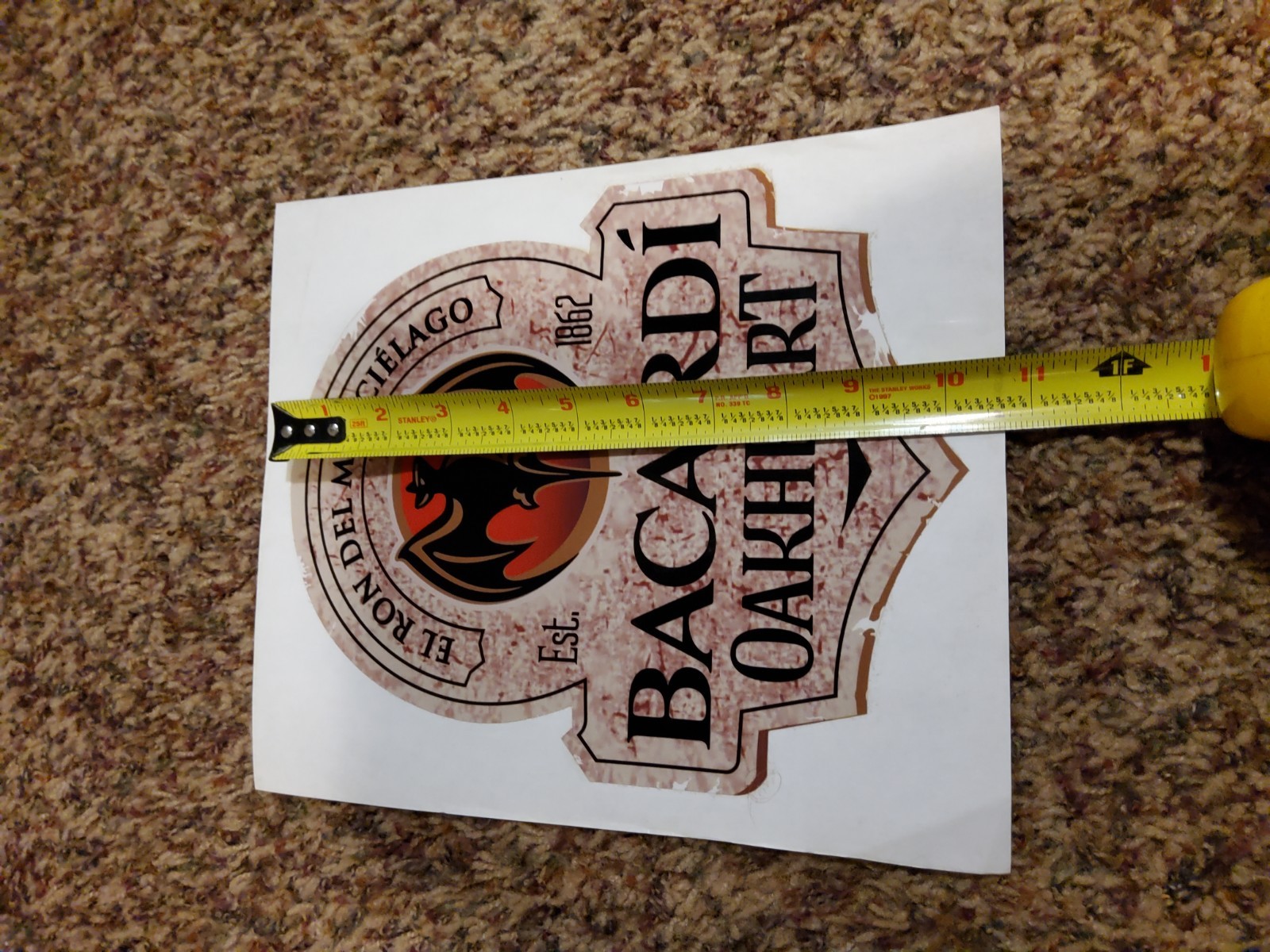 Bacardi Oakheart Rum Large Decal Vinyl Stickers 10.5" x 8.5" Bar Sign