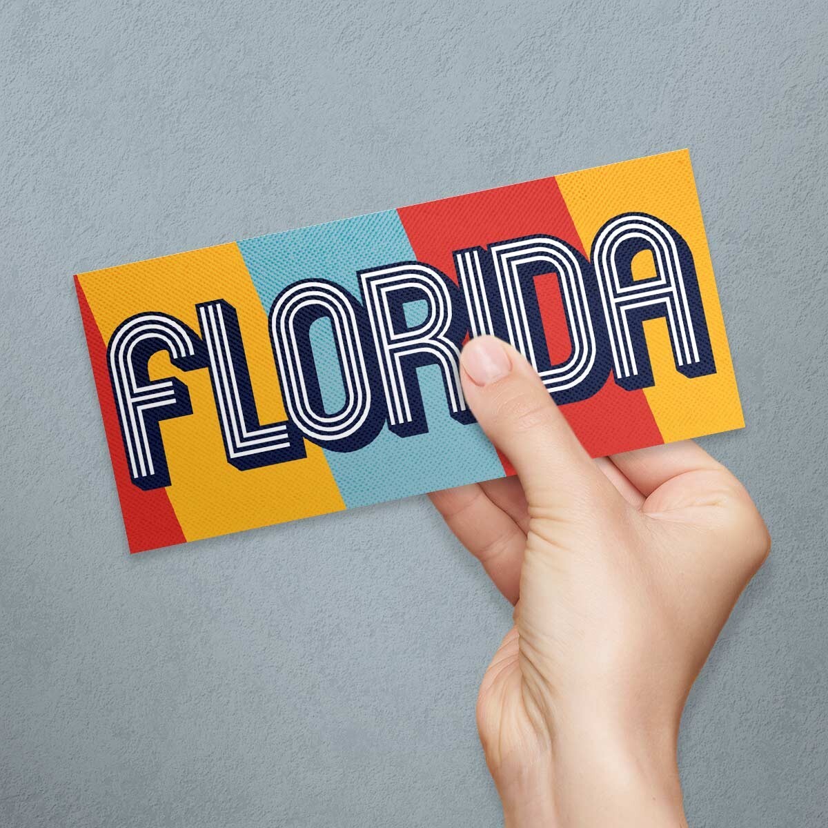 Bumper Sticker: Florida Retro Style Font, Retro FL, US State Souvenir
