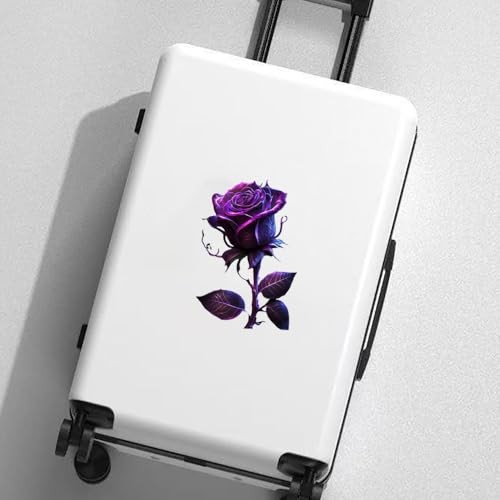 2 PCS Purple Rose Waterproof Vinyl Decals Floral Design for Car Truck Bumper