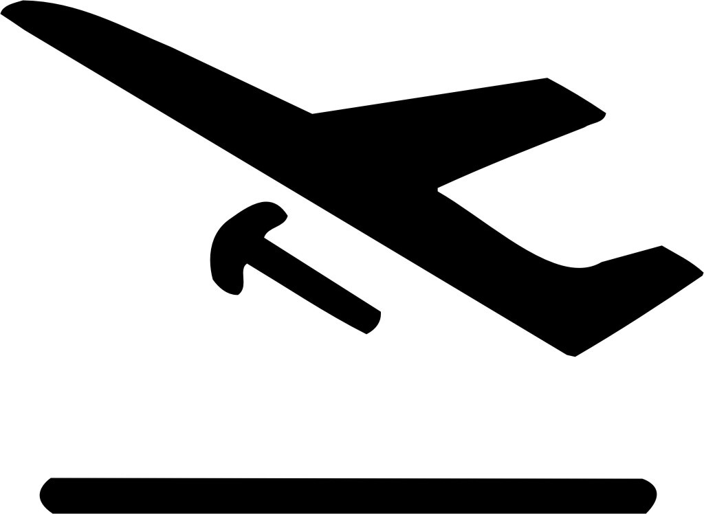 Airplane Departure Symbol 1 Color Window Wall Vinyl Decal Sticker Printed