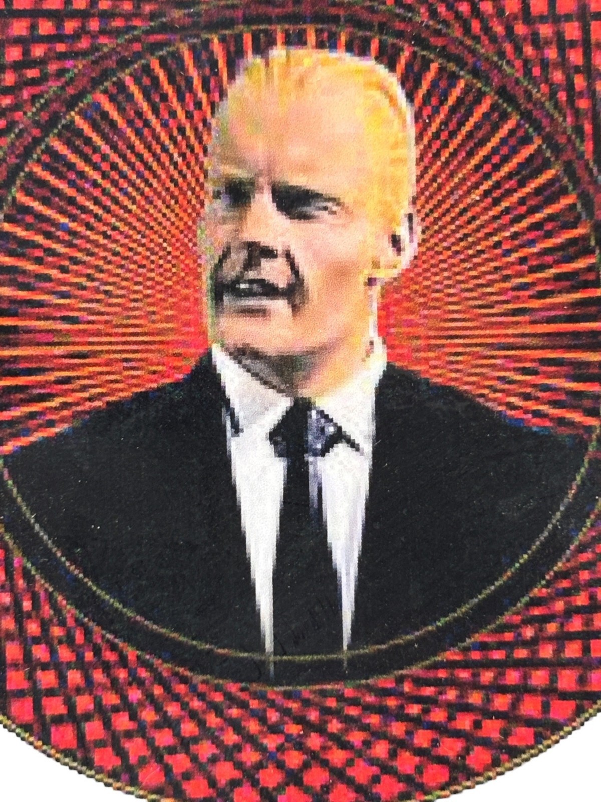 Vintage Retro Max Headroom Round Art Sticker With Bold Red & Black Design