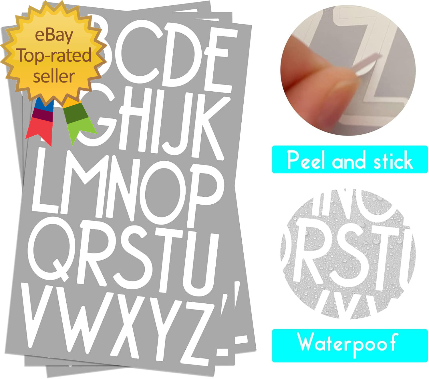 2 Inch Self-Adhesive Vinyl Alphabet Letters Numbers Kit Modern Mailbox stickers