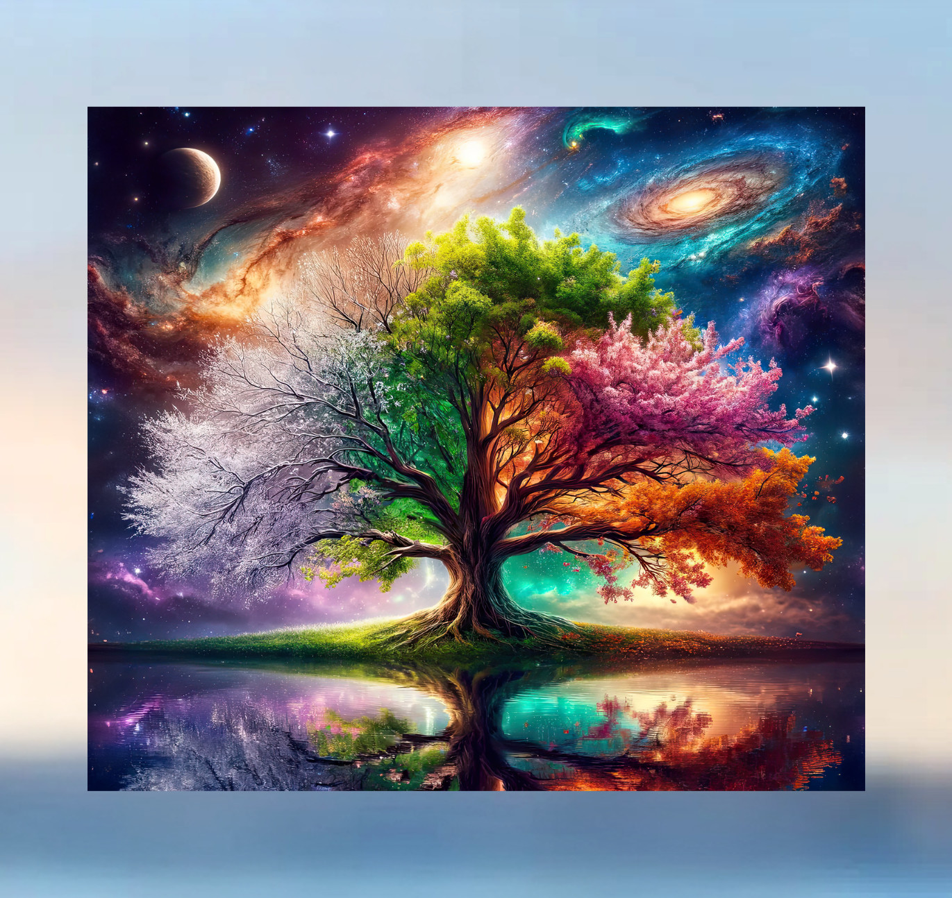 Tree of Life, Seasons, Galaxy WINDOW CLING Size 9.1" Vinyl