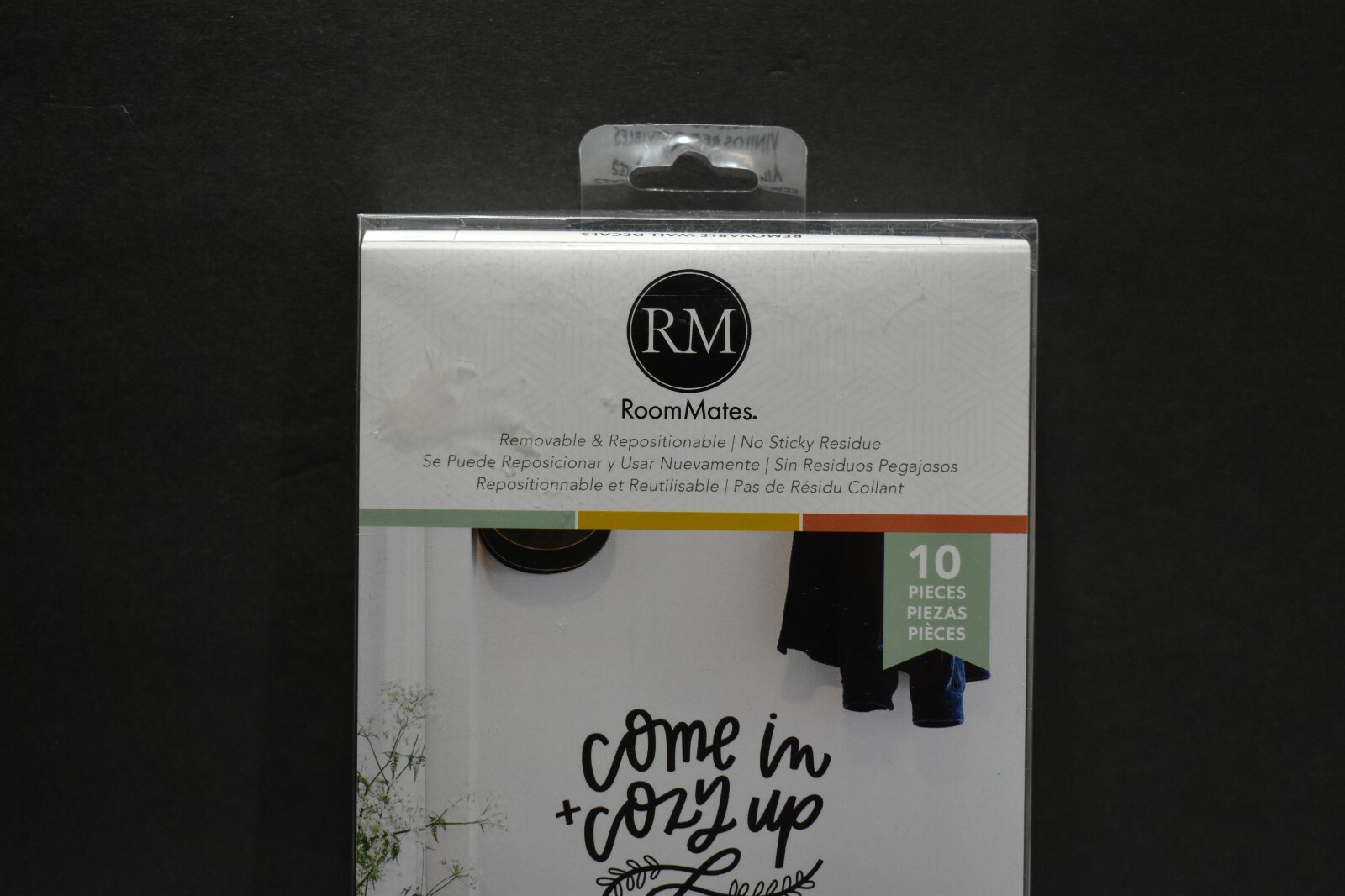 RoomMates Removable Peel and Stick Wall Decals Black Come in Cozy up Quote