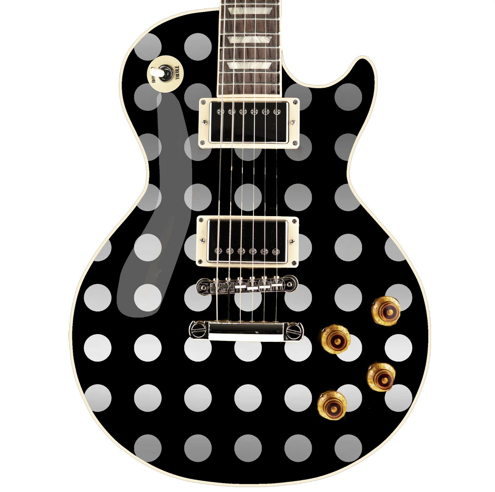 Custom Made Polka Dot Decal Stickers to fit Guitars & Basses. 12 colour options.