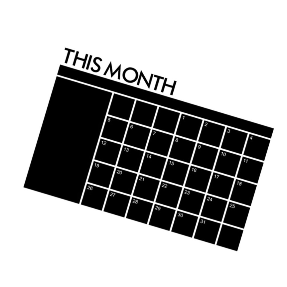 Calendar Blackboard Stickers Office Reusable Wall Planner Erasable Desk