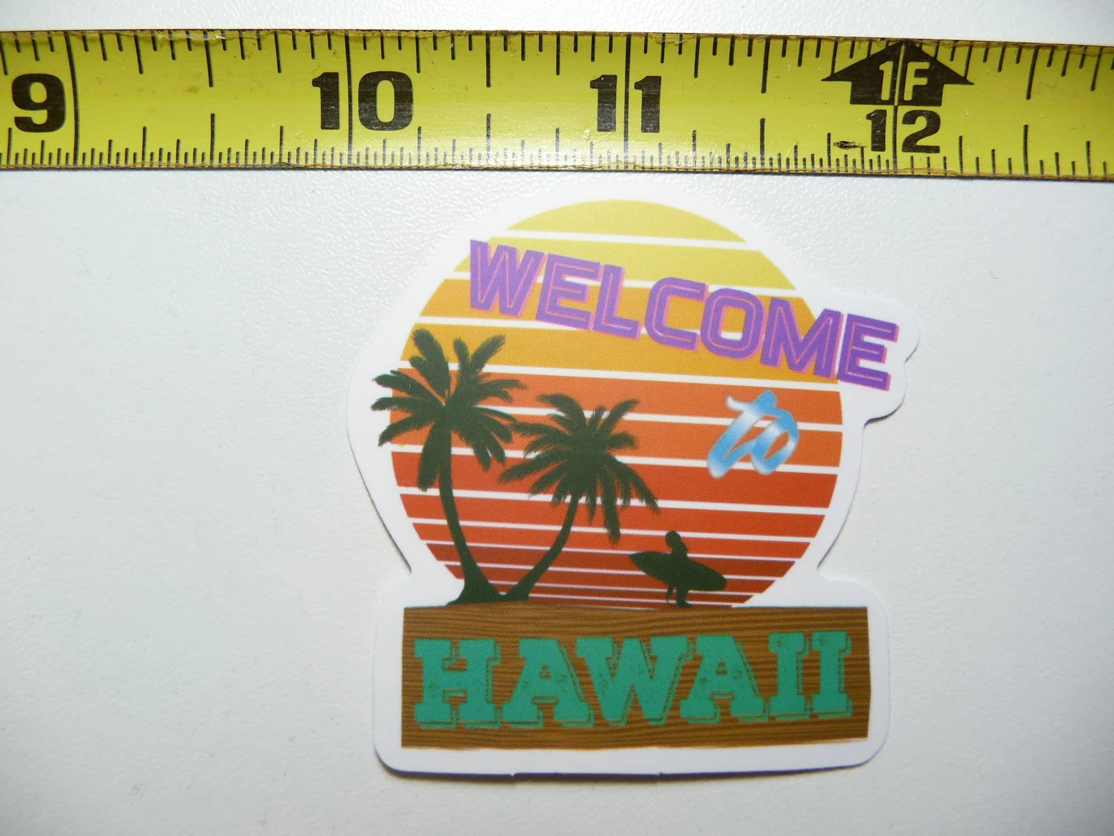 WELCOME TO HAWAII SURFING SURFER SMALL STICKER DECAL WALL FUNNY