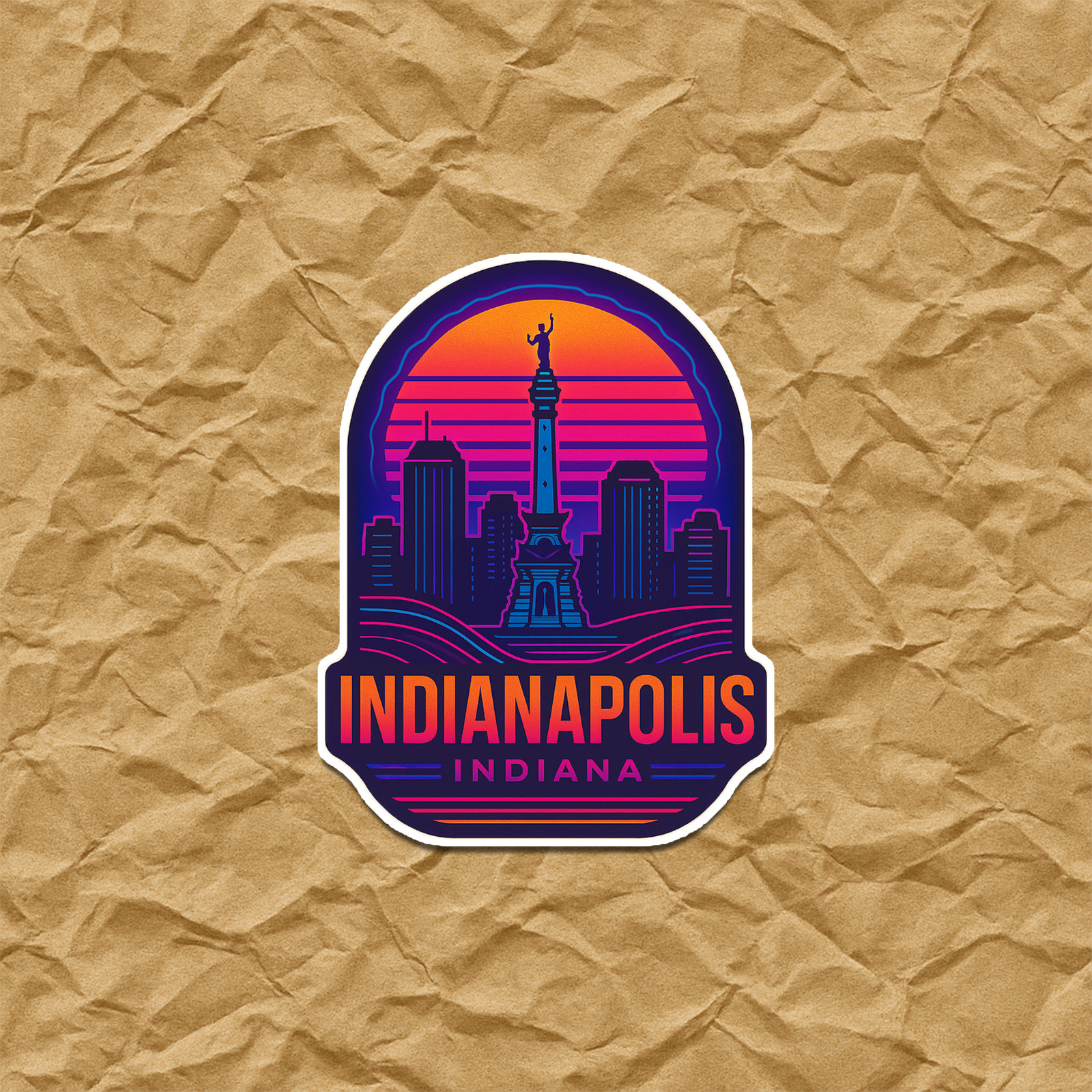 Indianapolis Sticker 3.5 inch – Vinyl Decal for Laptop Water Bottle