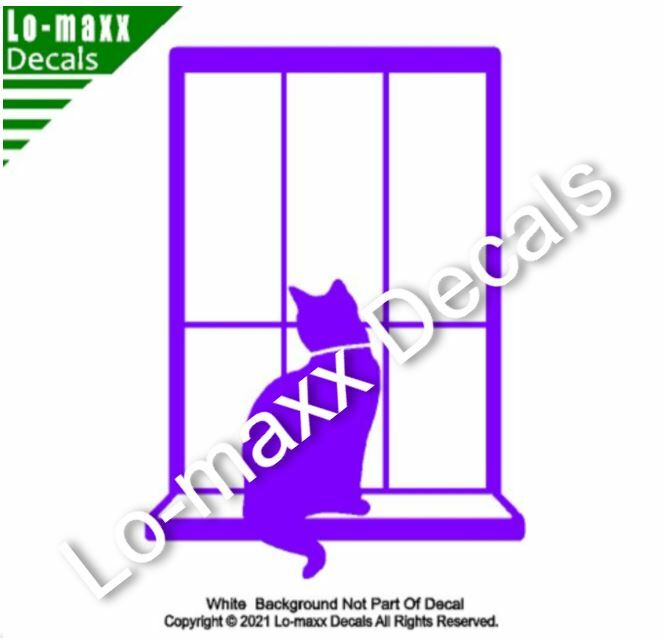 Cat In Window Superior Quality Unique Graphic Design Die Cut Vinyl Decal Art