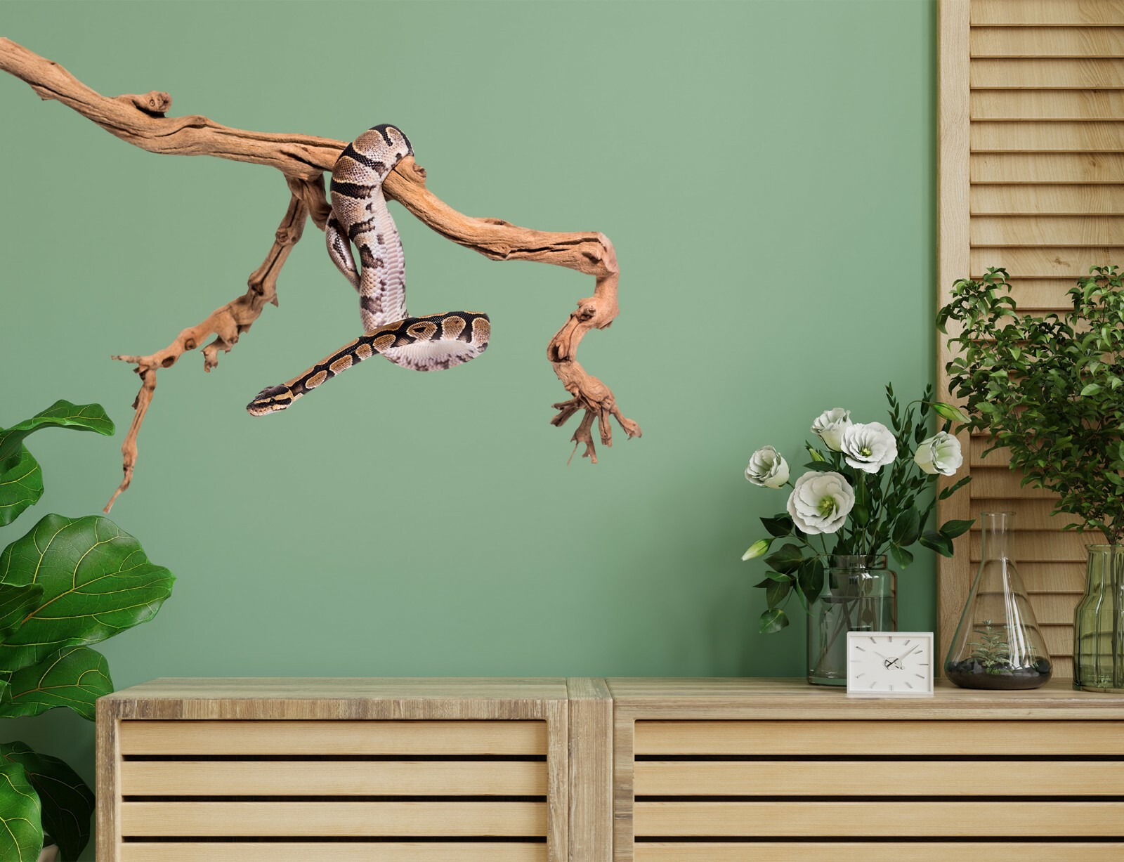 3D Branch Snake G602 Animal Wallpaper Mural Poster Wall Stickers Decal Honey
