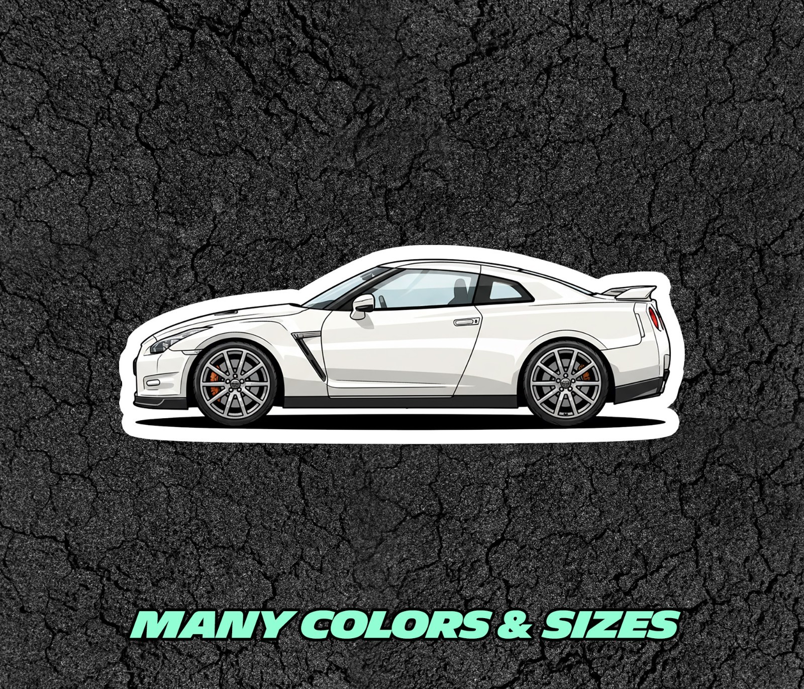 JDM Nissan Skyline GT-R R35 Car Profile Sticker Laptop, Phone, Book, Window