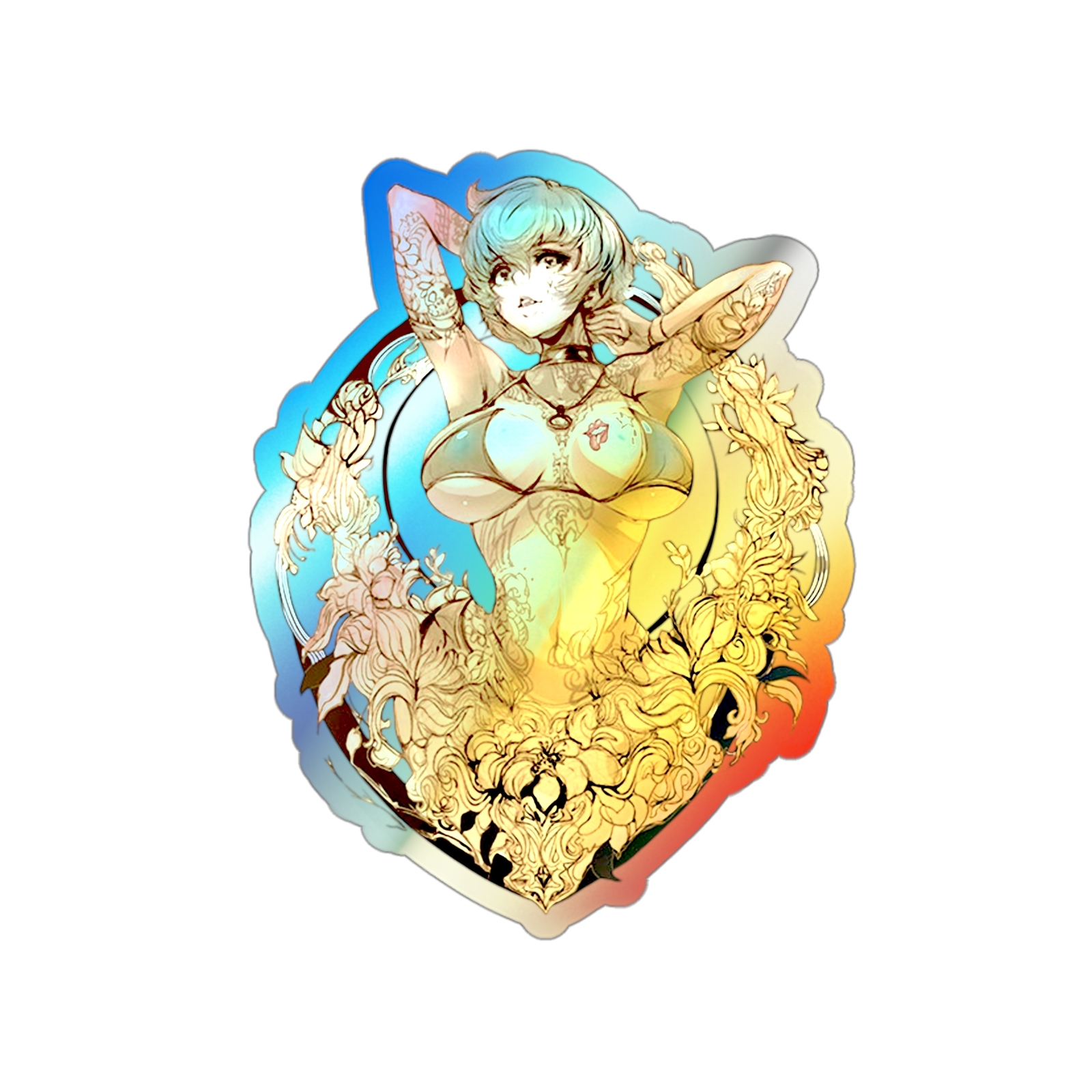 Bikini Model Holographic Stickers, Waterproof Decals – Art Design for Planners