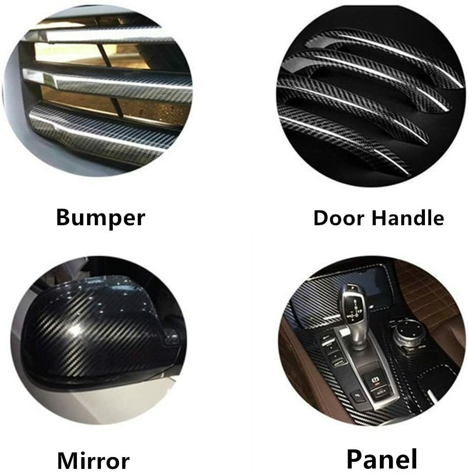 3D Black Carbon Fibre Vinyl Car Wrap Film Air Bubble Free UK Stock