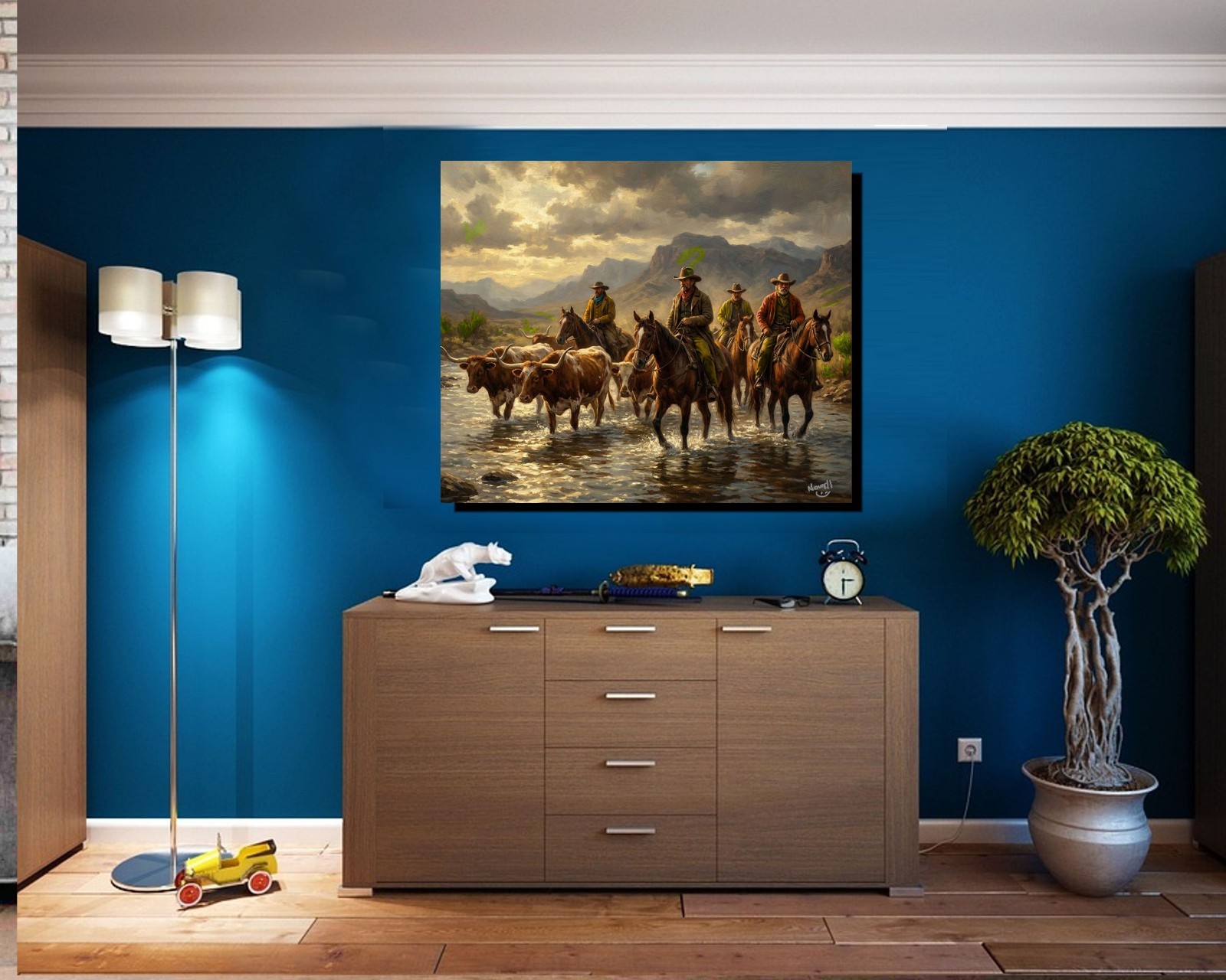 Lonesome Dove Cattle Drive Here They are Driving a Herd To Montana Canvas Wrap