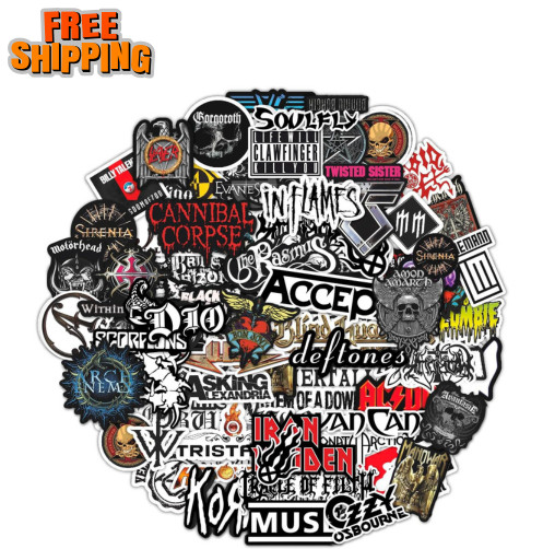 BulbaCraft Heavy Metal Rock Band Sticker Pack Vinyl Decals for Men Women 100 pc