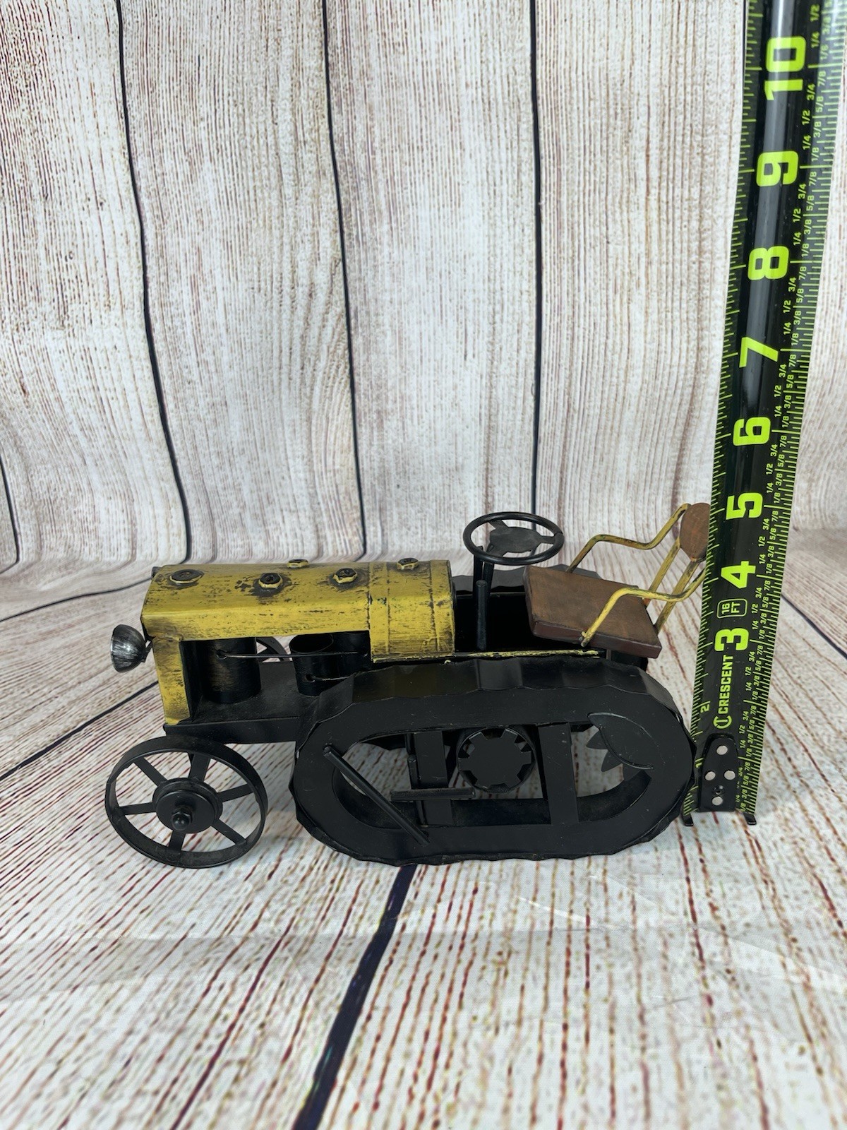 Avery Vintage Metal Yellow Tractor Farmhouse Home Decor Rustic 9.5” New Old Stoc