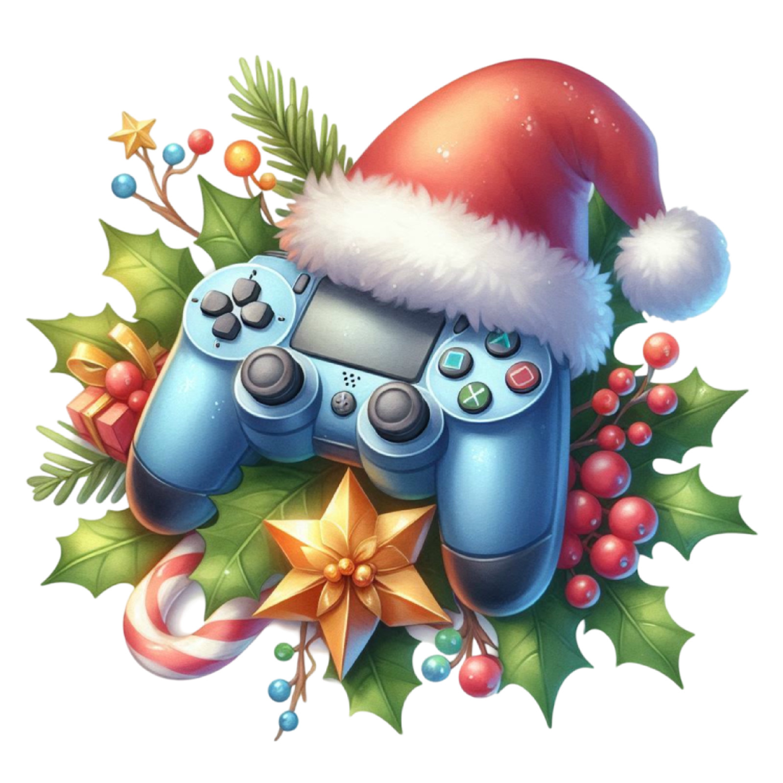Christmas Game Controller Wall Decal Sticker 18X18cm Large