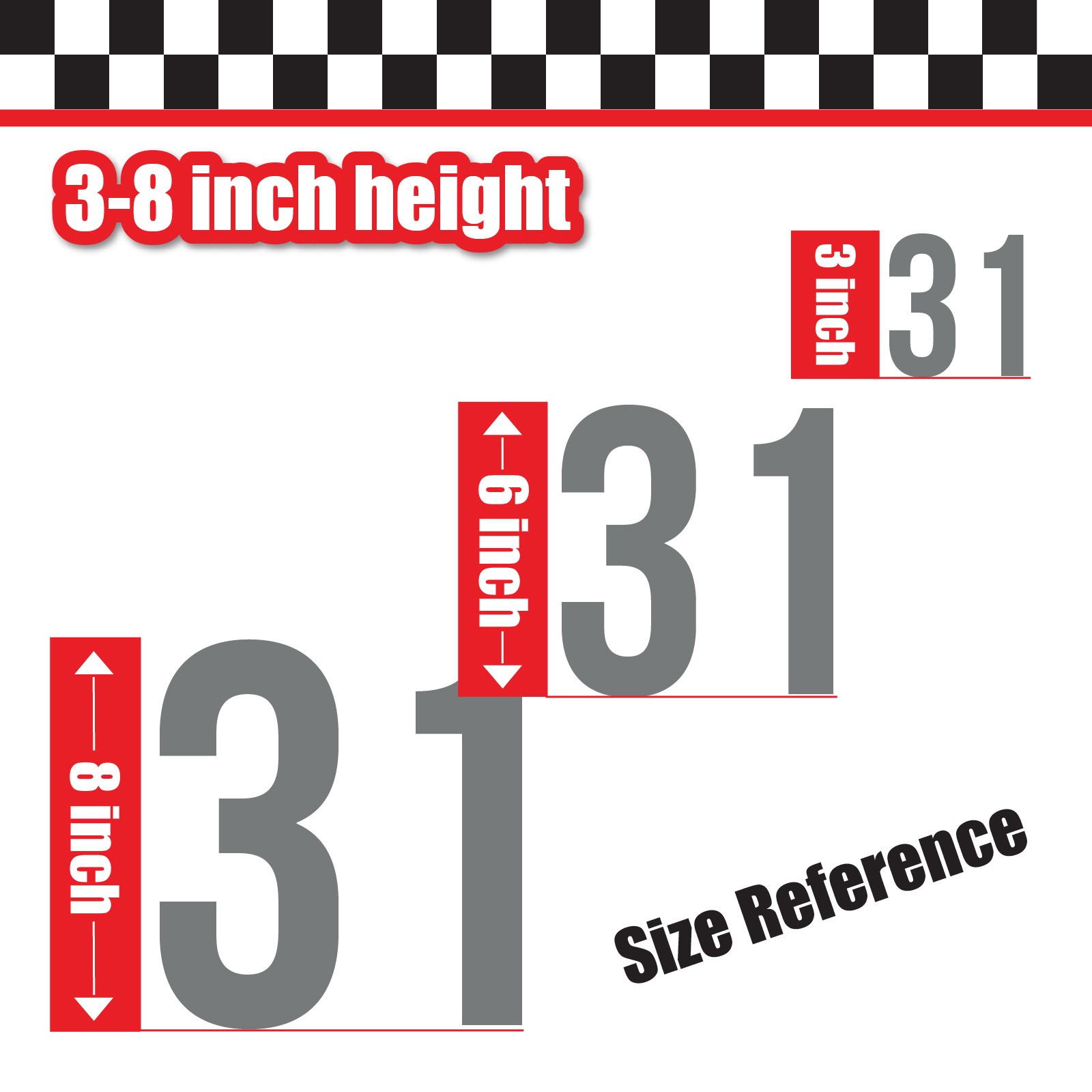 3x 3 Digit Custom Single Number Stickers Decal Locker Door Mailbox Bebas Neue