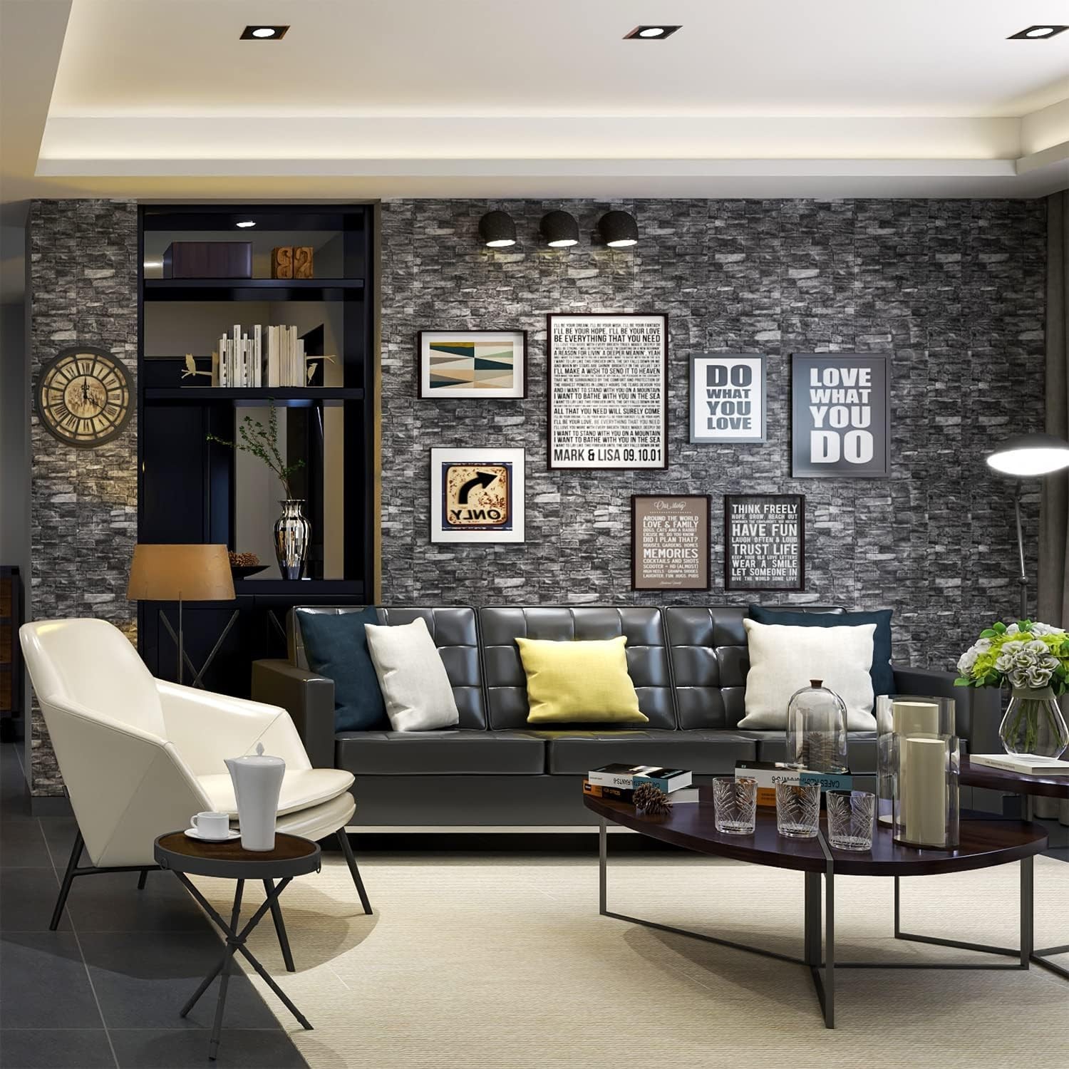 Versatile 20PCS Black 3D Wall Panels – Easy Stick & Stylish Decor Solution